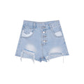 Summer Ladies Irregular Ripped Raw Edge Jeans