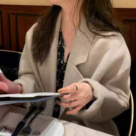 Cotton And Thickening Women's Small Woolen Overcoat