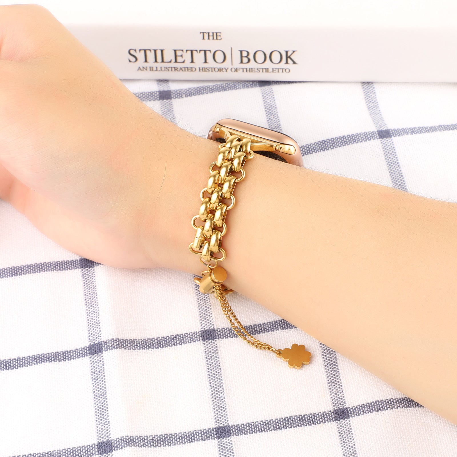 Stainless Steel Double Row Chain Watch Band